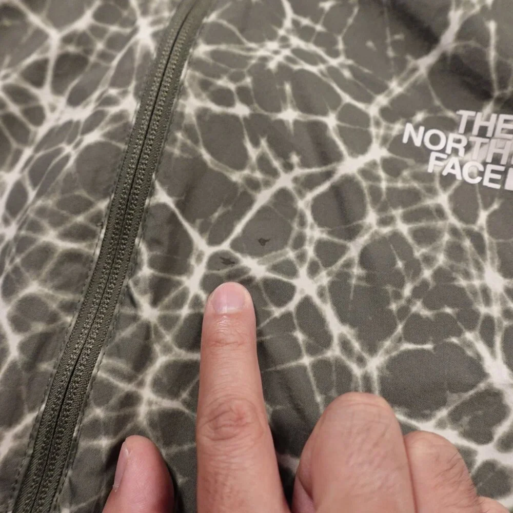 The North Face WindWall Full-Zip Hooded Jacket Men’s Medium Green‎ Gray Abstract